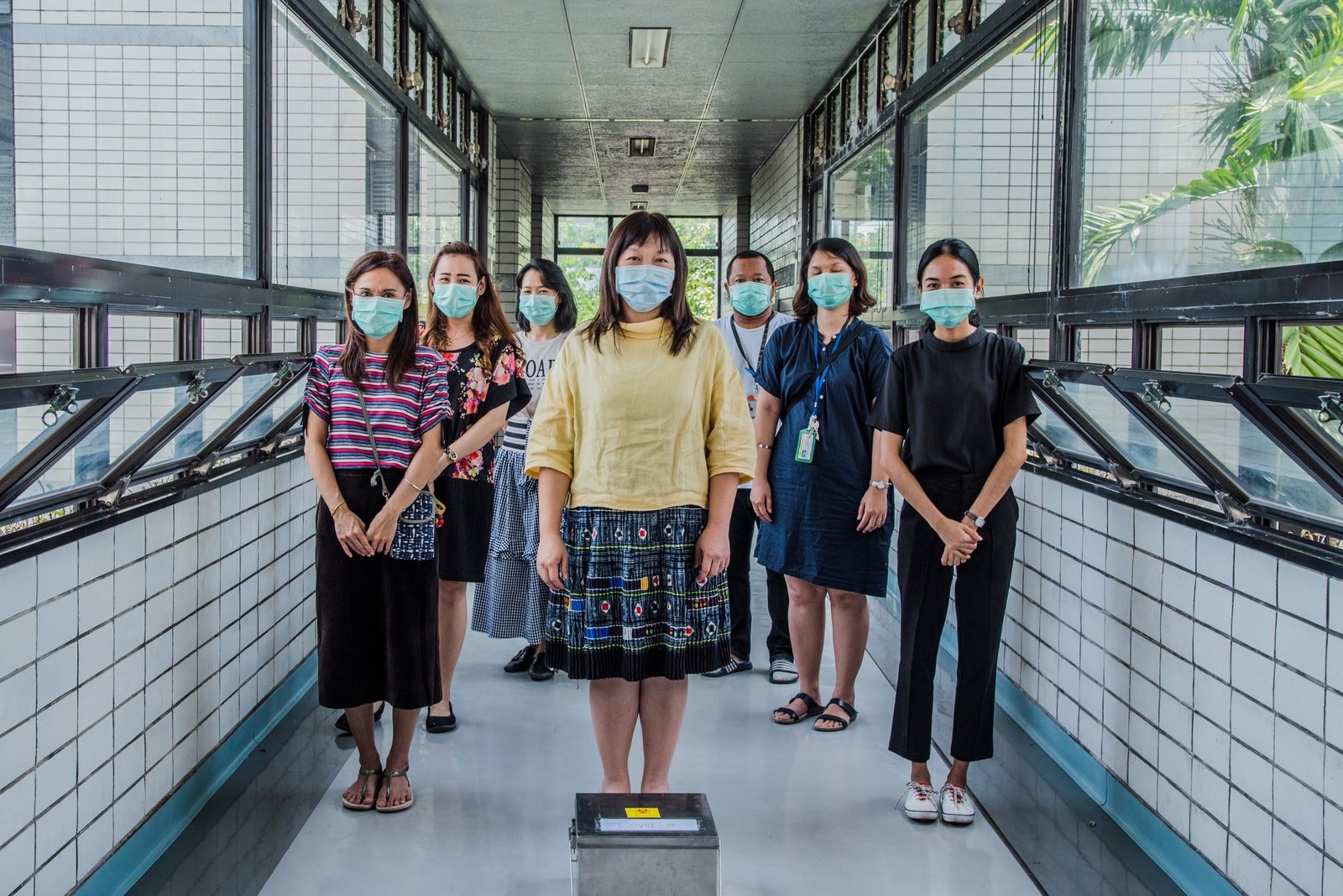 On 12 March 2021 health workers Sarita Bajagain (left), Dr Karishma Malla Vaidya (centre) and Resa Prakash Gurung (right) at the COVID-19 vaccination centre at Paropakar Maternity and Women’s Hospital in Kathmandu, Nepal.