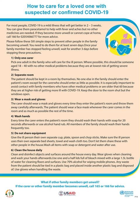 How to care for someone with suspected or confirmed COVID-19