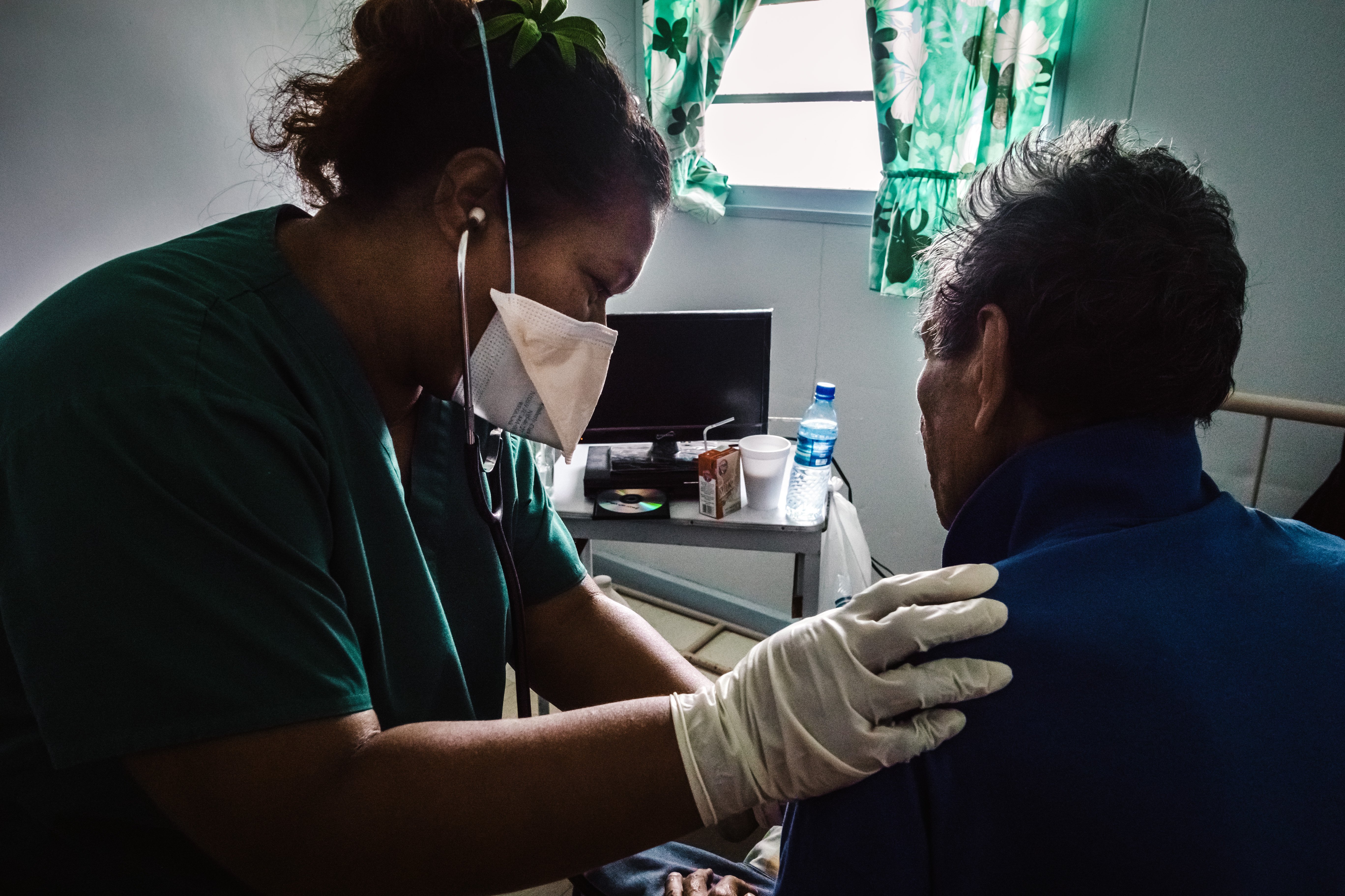 TB patient and nurse